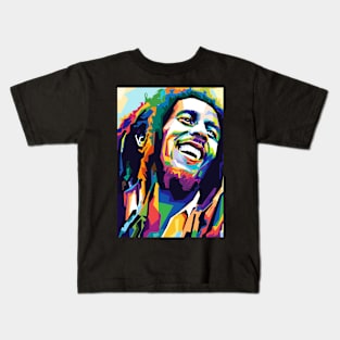 Bob Marley Wpap Art Kids T-Shirt